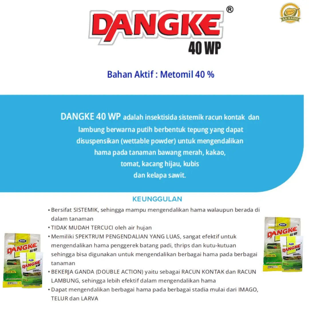 Insektisida Dangke 40WP Pembasmi hama tanaman - ISI 250 GRAM OBAT HAMA ULANG