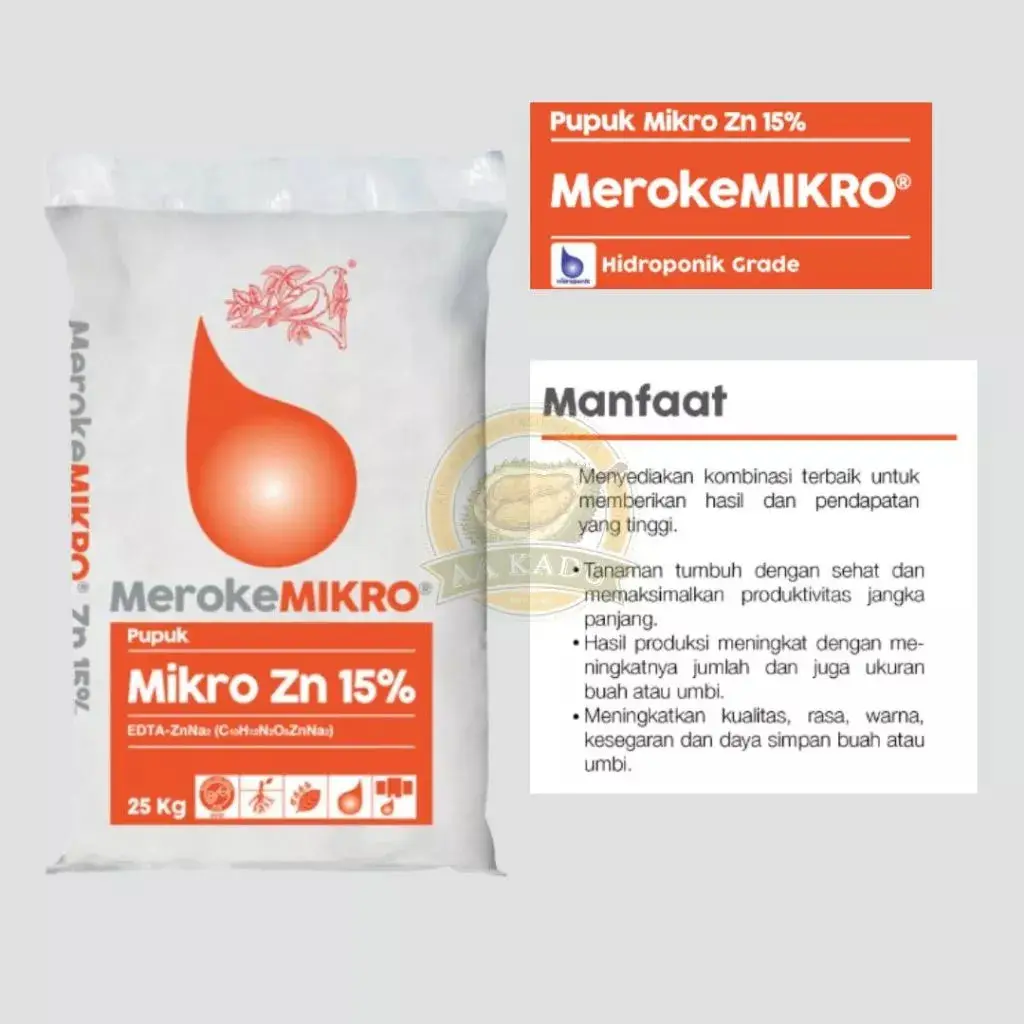 Pupuk Meroke MIKRO ZN 15% EDTA 500 GRAM