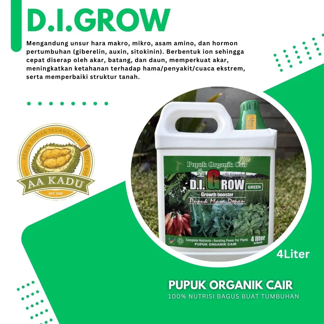 Pupuk D.I Grow Green/Hijau 4 liter -  Growth Booster - Pupuk Organik Cair